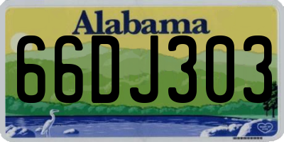 AL license plate 66DJ303