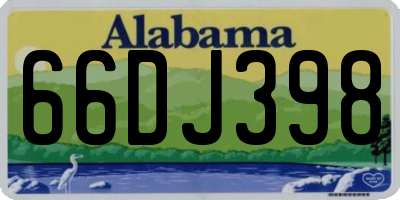 AL license plate 66DJ398