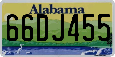 AL license plate 66DJ455