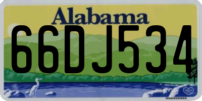 AL license plate 66DJ534