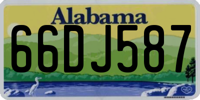 AL license plate 66DJ587