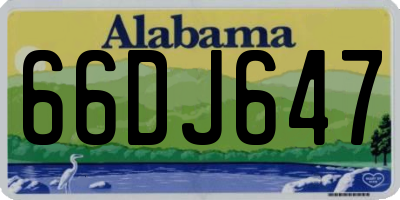 AL license plate 66DJ647