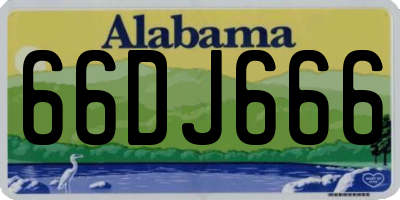 AL license plate 66DJ666