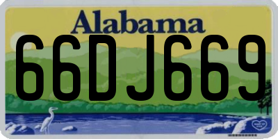 AL license plate 66DJ669