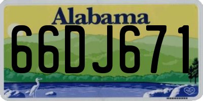 AL license plate 66DJ671