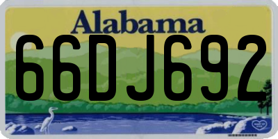 AL license plate 66DJ692
