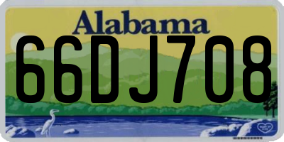 AL license plate 66DJ708