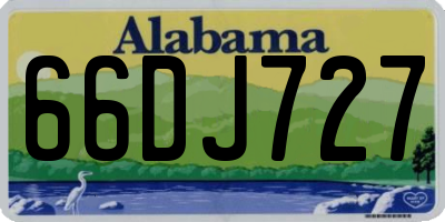 AL license plate 66DJ727