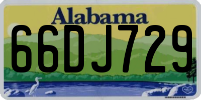 AL license plate 66DJ729