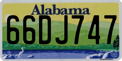 AL license plate 66DJ747