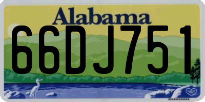 AL license plate 66DJ751
