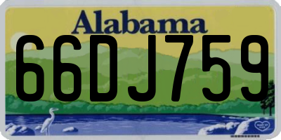 AL license plate 66DJ759