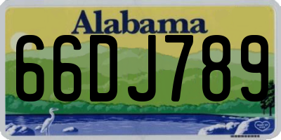 AL license plate 66DJ789