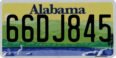 AL license plate 66DJ845