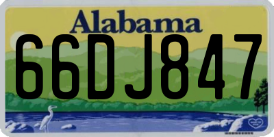 AL license plate 66DJ847