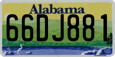 AL license plate 66DJ881