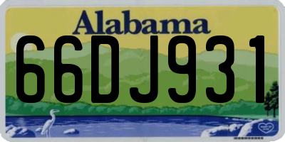 AL license plate 66DJ931