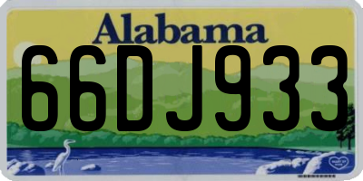 AL license plate 66DJ933