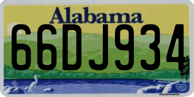 AL license plate 66DJ934