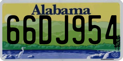 AL license plate 66DJ954