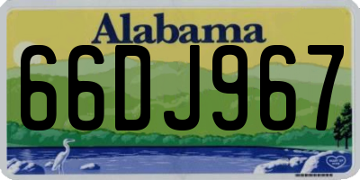 AL license plate 66DJ967