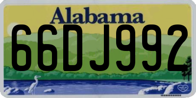 AL license plate 66DJ992