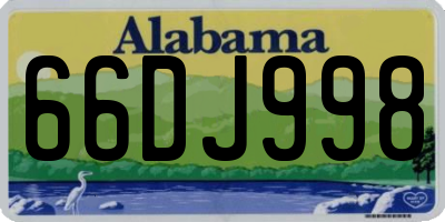 AL license plate 66DJ998