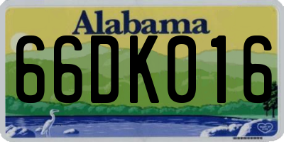AL license plate 66DK016