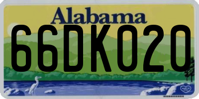 AL license plate 66DK020