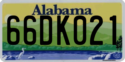 AL license plate 66DK021
