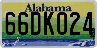 AL license plate 66DK024