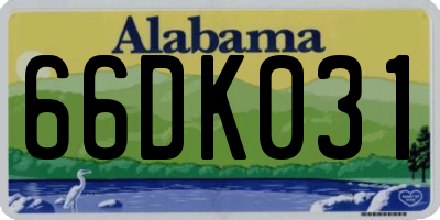 AL license plate 66DK031