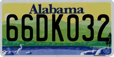 AL license plate 66DK032