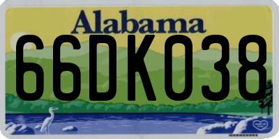 AL license plate 66DK038