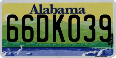 AL license plate 66DK039