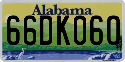 AL license plate 66DK060