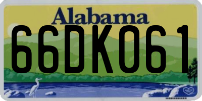 AL license plate 66DK061