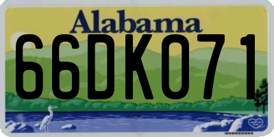 AL license plate 66DK071