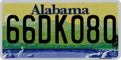 AL license plate 66DK080