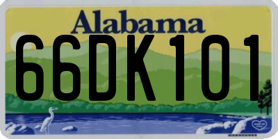 AL license plate 66DK101