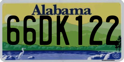 AL license plate 66DK122