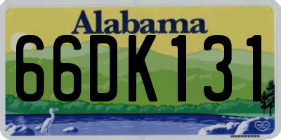 AL license plate 66DK131