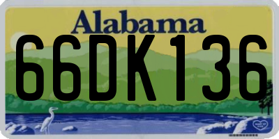 AL license plate 66DK136