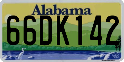 AL license plate 66DK142