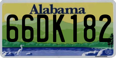 AL license plate 66DK182