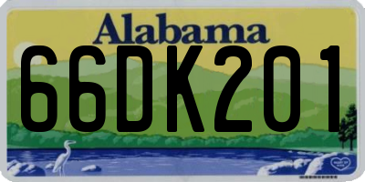 AL license plate 66DK201