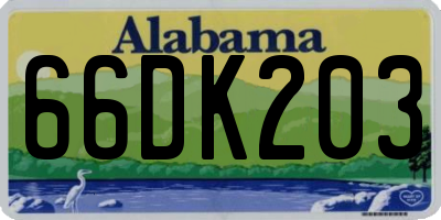 AL license plate 66DK203