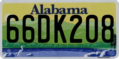 AL license plate 66DK208