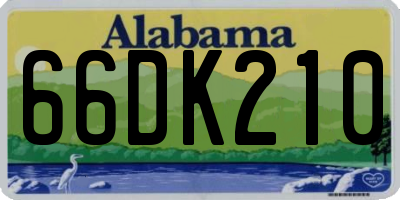 AL license plate 66DK210