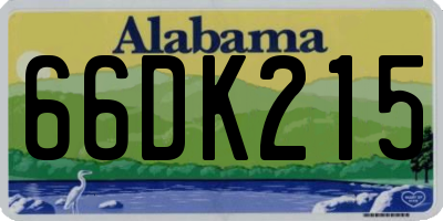 AL license plate 66DK215